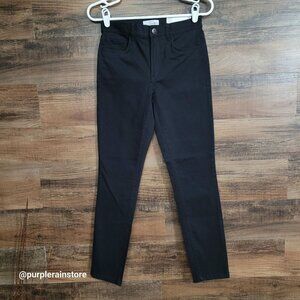 LOFT Jeans Size 24 Skinny Mid Rise Regular Fit Tummy Control Black Wash NWT
